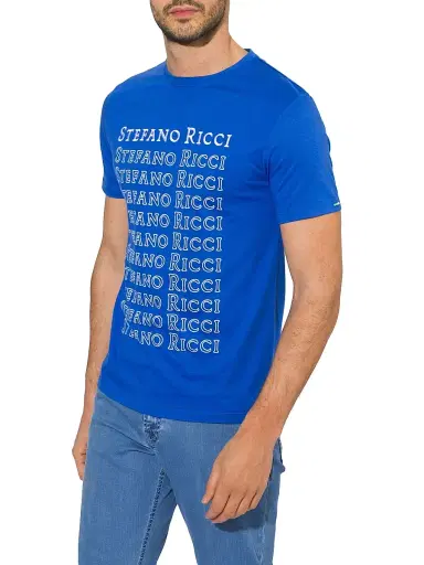 Stefano Ricci Men's T-Shirt - Blue - Size XL | Thumbnail 2 Stefano Ricci Men's T-Shirt - Blue - Size XL | Thumbnail 2