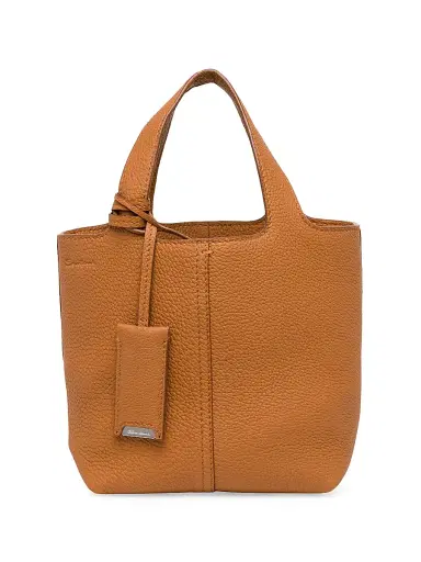 Santoni Women's Mini Chapelier Leather Tote Bag - Light Brown | Thumbnail 1