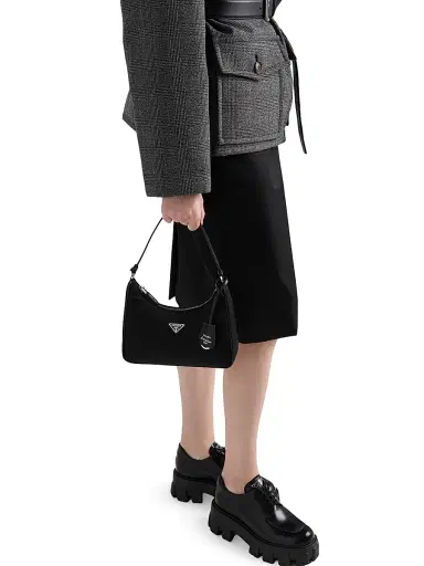 Prada Women's Monolith Brushed Leather Lace-Up Shoes | Thumbnail 2 Prada Women's Monolith Brushed Leather Lace-Up Shoes | Thumbnail 2