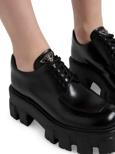 Prada Women's Monolith Brushed Leather Lace-Up Shoes | Thumbnail 6 Prada Women's Monolith Brushed Leather Lace-Up Shoes | Thumbnail 6