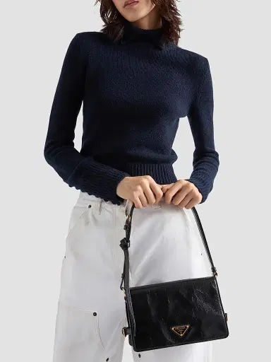 Prada Women's Leather Shoulder Bag - Black | Thumbnail 2 Prada Women's Leather Shoulder Bag - Black | Thumbnail 2