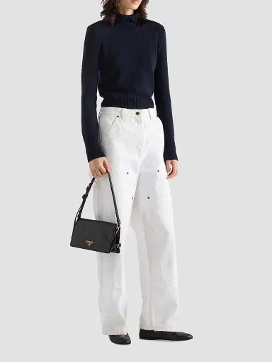 Prada Women's Leather Shoulder Bag - Black | Thumbnail 8 Prada Women's Leather Shoulder Bag - Black | Thumbnail 8