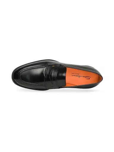 Santoni Men's Leather Loafers - Black - Size 13 | Thumbnail 4