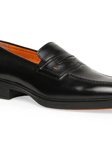 Santoni Men's Leather Loafers - Black - Size 13 | Thumbnail 5