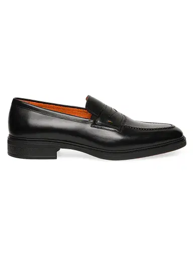 Santoni Men's Leather Loafers - Black - Size 13 | Thumbnail 1