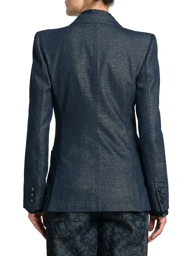 Giorgio Armani Women's Metallic Denim Blazer - Graphite - Size 8 | Thumbnail 5 Giorgio Armani Women's Metallic Denim Blazer - Graphite - Size 8 | Thumbnail 5