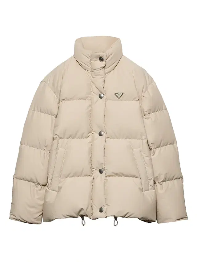 Women's Technical Fabric Down Jacket - Beige Khaki