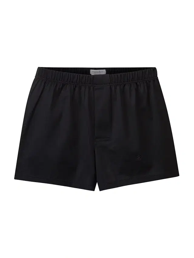 Stefano Ricci Men's Solid Cotton Boxer Shorts - Jet Black
