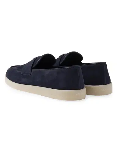 Prada Men's Suede Loafers - Blue - Size 12.5 | Thumbnail 4