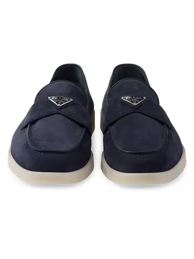 Prada Men's Suede Loafers - Blue - Size 12.5 | Thumbnail 5