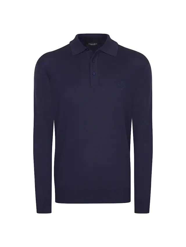 Men's Polo Sweater - Navy