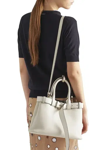 Prada Women's Buckle Medium Leather Top Handle Bag with Belt | Thumbnail 2 Prada Women's Buckle Medium Leather Top Handle Bag with Belt | Thumbnail 2