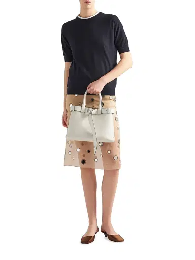 Prada Women's Buckle Medium Leather Top Handle Bag with Belt | Thumbnail 7 Prada Women's Buckle Medium Leather Top Handle Bag with Belt | Thumbnail 7