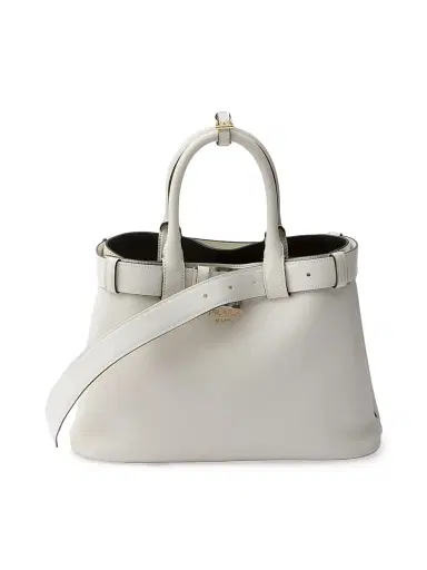 Prada Women's Buckle Medium Leather Top Handle Bag with Belt | Thumbnail 1 Prada Women's Buckle Medium Leather Top Handle Bag with Belt | Thumbnail 1