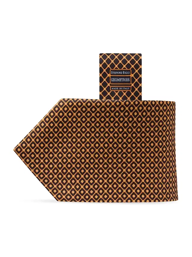Men's Luxury Woven Silk Tie - Orange