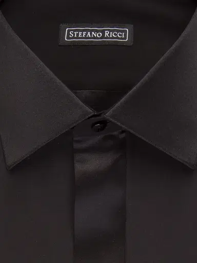 Stefano Ricci Men's Tuxedo Shirt - Black | Thumbnail 2 Stefano Ricci Men's Tuxedo Shirt - Black | Thumbnail 2