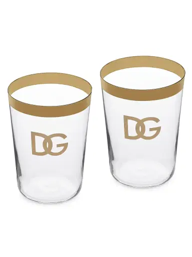 Dolce & Gabbana DG Logo 2-Piece Soft Drinks Glass Set | Thumbnail 1