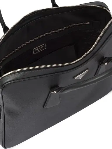 Prada Men's Saffiano Leather Work Bag - Black | Thumbnail 5