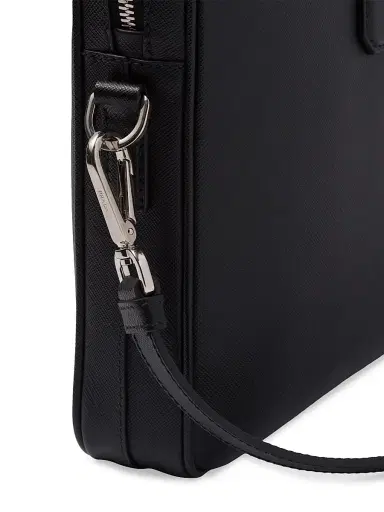 Prada Men's Saffiano Leather Work Bag - Black | Thumbnail 7