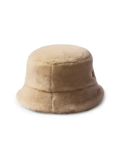 Prada Women's Shearling Bucket Hat - Khaki - Size XL | Thumbnail 2