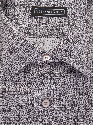 Stefano Ricci Men's Handmade Silk Dress Shirt - Grey - Size 16 | Thumbnail 2