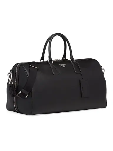Prada Men's Saffiano Leather Travel Bag - Black | Thumbnail 3