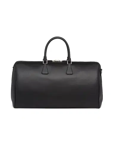 Prada Men's Saffiano Leather Travel Bag - Black | Thumbnail 4