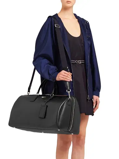 Prada Men's Saffiano Leather Travel Bag - Black | Thumbnail 7