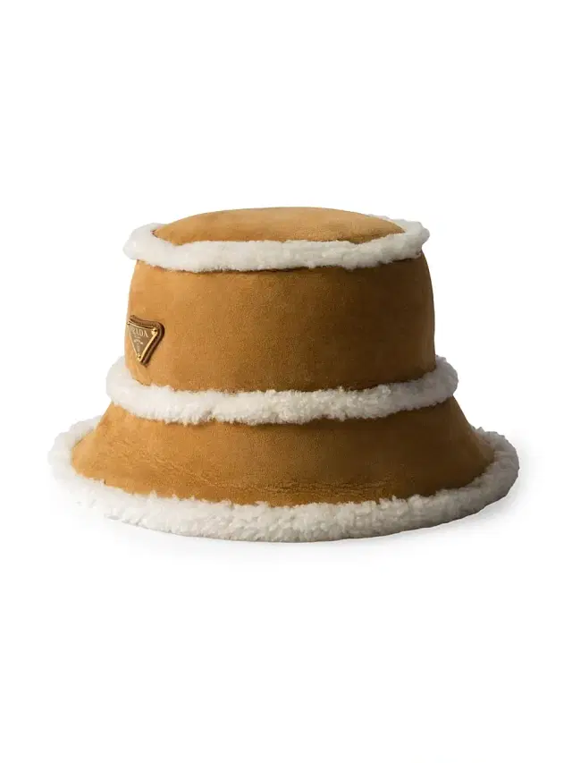 Women's Suede Shearling Bucket Hat - Beige Khaki