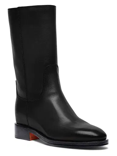 Santoni Women's Classic Leather Pull-On Boots | Thumbnail 2 Santoni Women's Classic Leather Pull-On Boots | Thumbnail 2