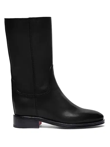 Santoni Women's Classic Leather Pull-On Boots | Thumbnail 1 Santoni Women's Classic Leather Pull-On Boots | Thumbnail 1