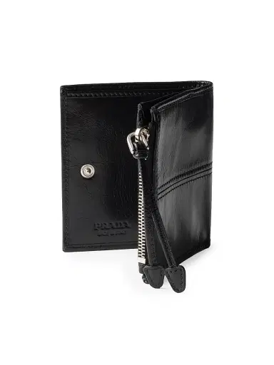 Prada Men's Small Leather Wallet - Black | Thumbnail 4 Prada Men's Small Leather Wallet - Black | Thumbnail 4