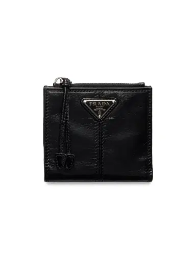 Prada Men's Small Leather Wallet - Black | Thumbnail 1 Prada Men's Small Leather Wallet - Black | Thumbnail 1