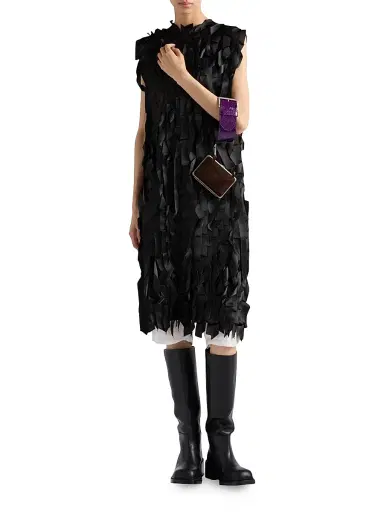 Prada Women's Sablé Dress with Bows - Black | Thumbnail 2 Prada Women's Sablé Dress with Bows - Black | Thumbnail 2