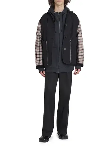 Maison Margiela Men's Wool & Cotton Button-Up Coat | Thumbnail 2 Maison Margiela Men's Wool & Cotton Button-Up Coat | Thumbnail 2