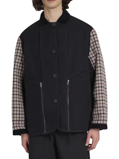 Maison Margiela Men's Wool & Cotton Button-Up Coat - Black - Size 42 | Thumbnail 3