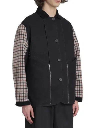 Maison Margiela Men's Wool & Cotton Button-Up Coat | Thumbnail 4 Maison Margiela Men's Wool & Cotton Button-Up Coat | Thumbnail 4