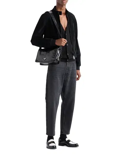 Prada Men's Leather Shoulder Bag - Black | Thumbnail 2 Prada Men's Leather Shoulder Bag - Black | Thumbnail 2