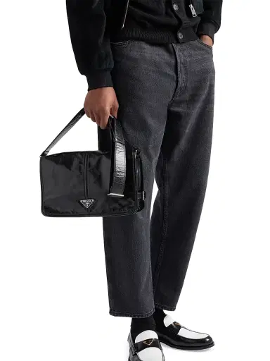 Prada Men's Leather Shoulder Bag - Black | Thumbnail 7 Prada Men's Leather Shoulder Bag - Black | Thumbnail 7