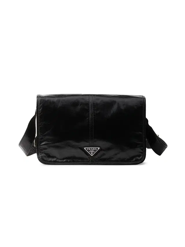 Prada Men's Leather Shoulder Bag - Black