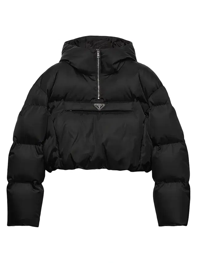 Women's Re-Nylon Cropped Down Jacket - Black