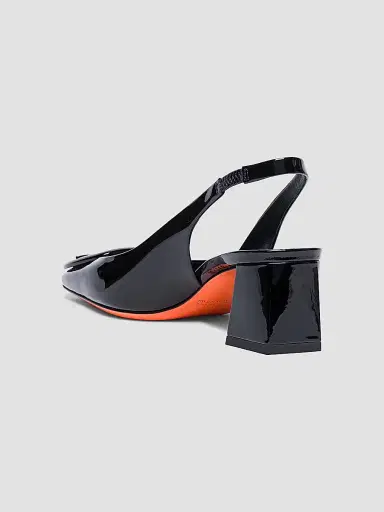 Santoni Women's 50MM Patent Leather Block-Heel Pumps - Black - Size 11 | Thumbnail 3