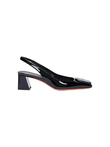 Santoni Women's 50MM Patent Leather Block-Heel Pumps - Black - Size 11 | Thumbnail 1