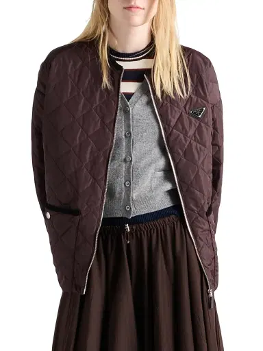 Prada Women's Quilted Light Re-Nylon Jacket - Brown | Thumbnail 2 Prada Women's Quilted Light Re-Nylon Jacket - Brown | Thumbnail 2