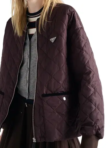 Prada Women's Quilted Light Re-Nylon Jacket - Brown | Thumbnail 5 Prada Women's Quilted Light Re-Nylon Jacket - Brown | Thumbnail 5