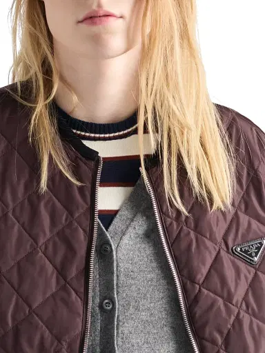 Prada Women's Quilted Light Re-Nylon Jacket - Brown | Thumbnail 6 Prada Women's Quilted Light Re-Nylon Jacket - Brown | Thumbnail 6