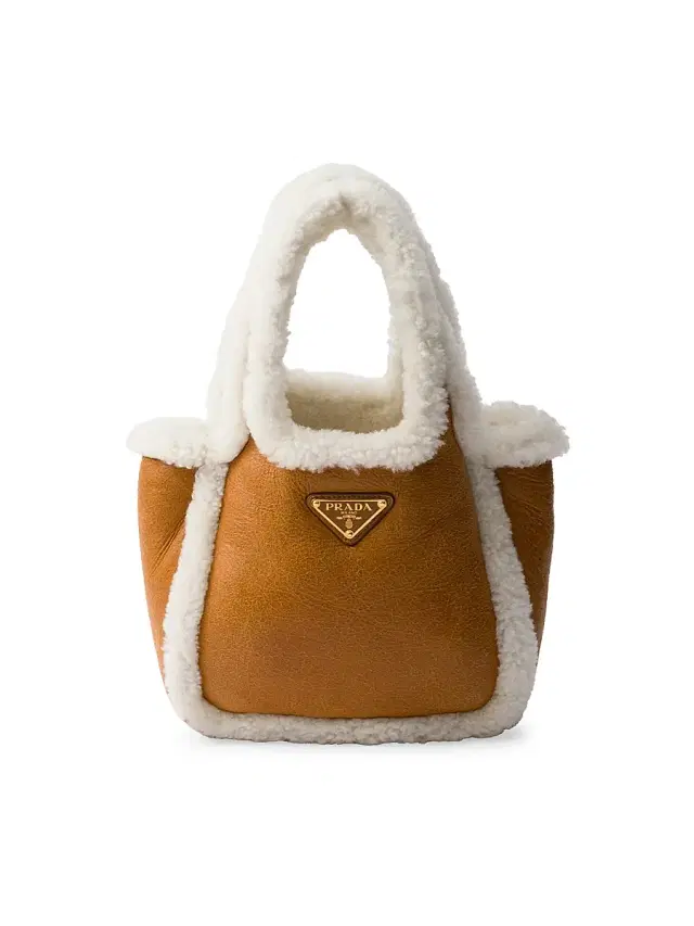 Women's Shearling Mini Handbag - Brown