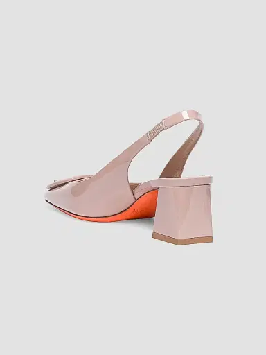 Santoni Women's 50MM Patent Leather Block-Heel Pumps - Beige - Size 11.5 | Thumbnail 3