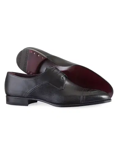 Stefano Ricci Men's Calfskin Oxford Shoes - Black - Size 5 | Thumbnail 2