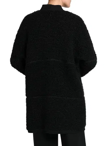 Giorgio Armani Women's Wool-Blend Textured Longline Cardigan - Nero - Size 10 | Thumbnail 5